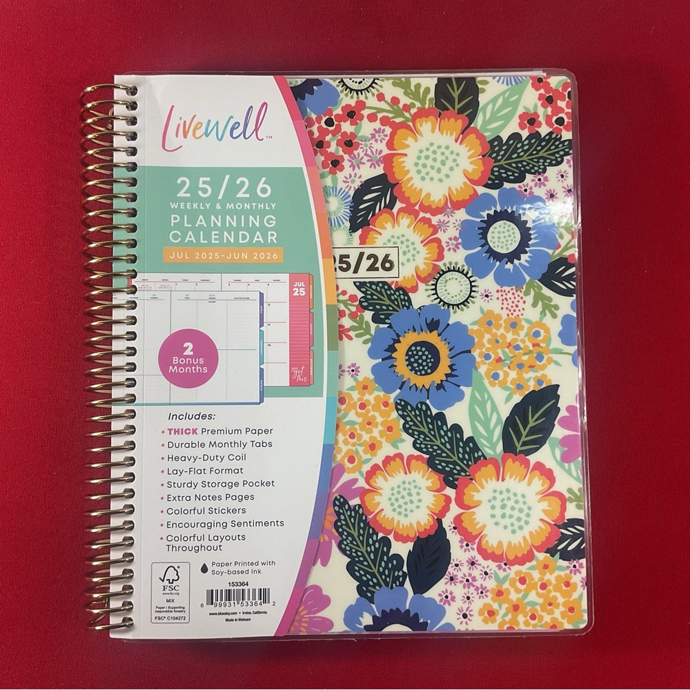 Blue Sky 2025/2026 Planning Calendar, July 2025 - June 2026